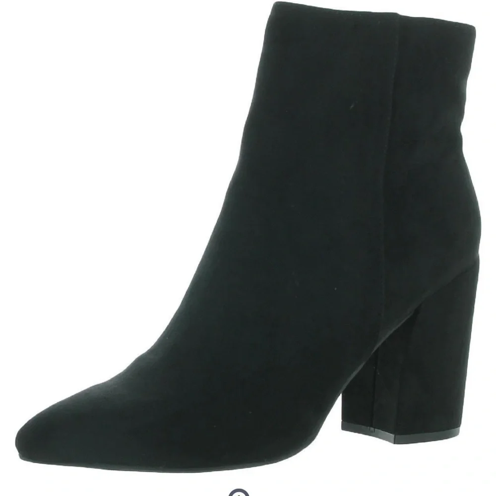 🖤 NIB Sugar Evvie Black Chelsea Booties | Pointed Toe | Sz 11 | Chunky Heel